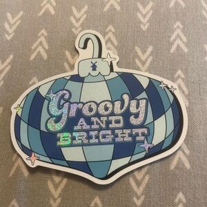 Dutch Bros Groovy and Bright Sticker - Blue and Silver